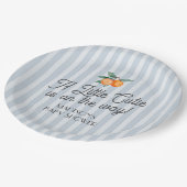 ブルーリトルかわいこちゃんオンザウェイシトラスベビーシャワー ペーパープレート (アングル)