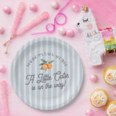 ブルーリトルかわいこちゃんオンザウェイシトラスベビーシャワー ペーパープレート (パーティー)