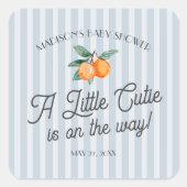 ブルーリトルかわいこちゃんオンザウェイベイビーシャワーエンベロープ スクエアシール (正面)