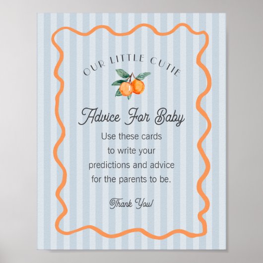 ブルーリトルかわいこちゃんシトラスシャワーアドバイスベビー ポスター (正面)