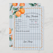 ブルーリトルかわいこちゃんシトラスシャワーアドバイスベビー 招待状 (正面/裏面)