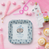 ブルーリトルかわいこちゃんパイ秋男の赤ちゃんシャワー ペーパープレート (パーティー)