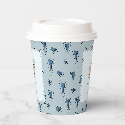 ブルーリトルかわいこちゃんパイ秋男の赤ちゃんシャワー 紙コップ (左)