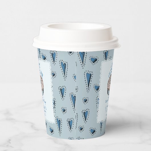 ブルーリトルかわいこちゃんパイ秋男の赤ちゃんシャワー 紙コップ (右)