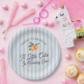 ブルーリトルかわいこちゃんパステルシトラスバースデーパーティー ペーパープレート (パーティー)