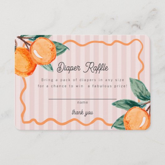 ブルーリトルかわいこちゃんパステル柑橘系ベビーおむつラッフル エンクロージャーカード (正面)
