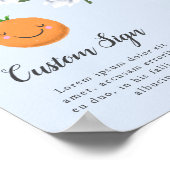 ブルーリトルかわいこちゃんフローラベビーシャワーサイン ポスター (角)