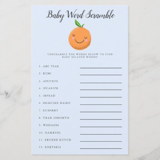 ブルーリトルかわいこちゃんベビーワードスクランブルゲーム (正面)