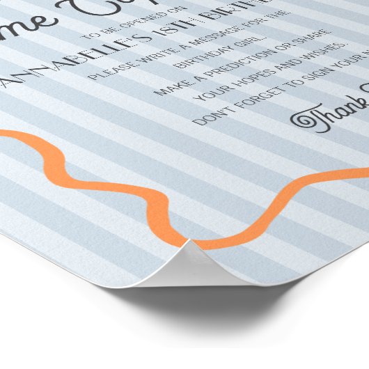 ブルーリトルかわいこちゃん柑橘系誕生日タイムカプセル ポスター (角)