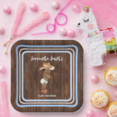 ブルーリトルオウムカウボーイウェスタンベビーシャワー ペーパープレート (パーティー)