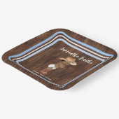 ブルーリトルオウムカウボーイウェスタンベビーシャワー ペーパープレート (傾斜あり)