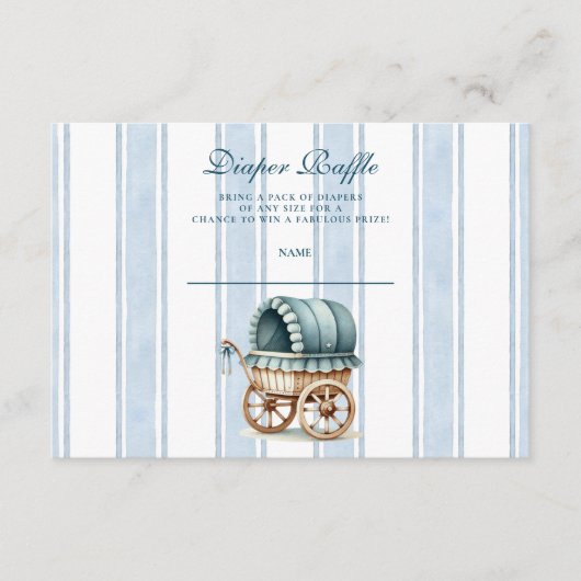 ブルーリトルカウボーイ西モダンおむつラッフル エンクロージャーカード (正面)