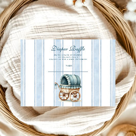 ブルーリトルカウボーイ西モダンおむつラッフル エンクロージャーカード