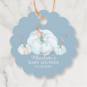 ブルーリトルカボチャありがとう赤ちゃんシャワーのお願い フェイバータグ (裏面)