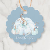 ブルーリトルカボチャありがとう赤ちゃんシャワーのお願い フェイバータグ (正面)