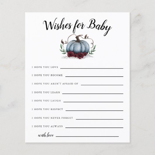 ブルーリトルカボチャの願いベビーカード (正面)