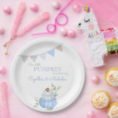 ブルーリトルカボチャパッチ少年ベイビーシャワー ペーパープレート (パーティー)