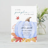 ブルーリトルカボチャベビーシャワー招待状 招待状 (スタンド正面)