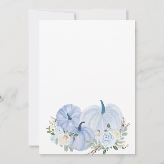 ブルーリトルカボチャベビーシャワー招待状 招待状 (裏面)