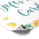 ブルーリトルカボチャートラック赤ちゃんシャワーサイン ポスター (角)