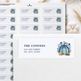 ブルーリトルカボチャ少年ベビーシャワー差出人住所 ラベル