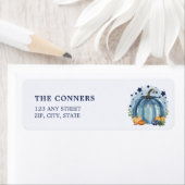 ブルーリトルカボチャ少年ベビーシャワー差出人住所 ラベル (インサイチュ)