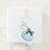 ブルーリトルカボチャ水玉模様ベビーシャワー感謝してい フェイバータグ (インサイチュ)