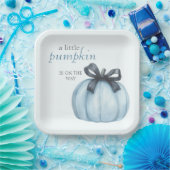 ブルーリトルカボチャ水玉模様ベビーシャワー ペーパープレート (パーティー)