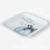 ブルーリトルカボチャ水玉模様ベビーシャワー ペーパープレート (傾斜あり)