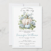 ブルーリトルカボチャ男の子の赤ちゃんシャワーの招待状 招待状 (正面)