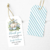 ブルーリトルカボチャ男の子の赤ん感謝していだシャワーユーラベル ギフトタグ