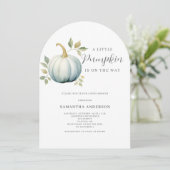 ブルーリトルカボチャ男の子ベイビーシャワー 招待状 (スタンド正面)