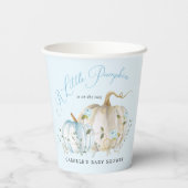 ブルーリトルカボチャ秋ボーイベビーシャワー 紙コップ (裏面)