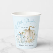 ブルーリトルカボチャ秋ボーイベビーシャワー 紙コップ (正面)