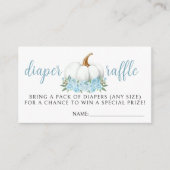 ブルーリトルカボチャ赤ちゃんシャワーおむつラッフルカード エンクロージャーカード (正面)