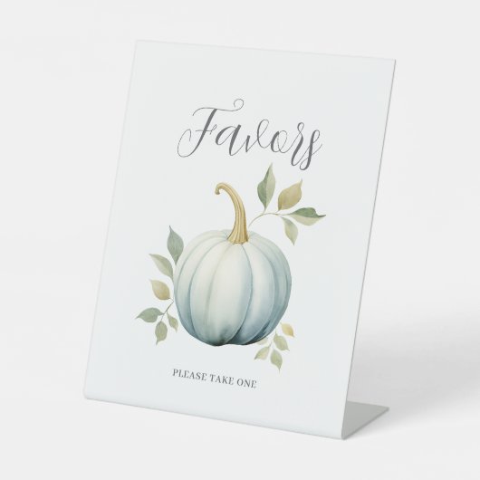 ブルーリトルカボチャ赤ちゃんシャワーのお願い 台座サイン (正面)