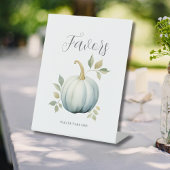 ブルーリトルカボチャ赤ちゃんシャワーのお願い 台座サイン