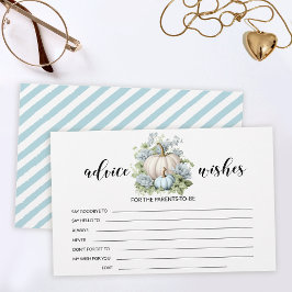 ブルーリトルカボチャ赤ちゃんシャワーアドバイスウィッシュカード 便箋