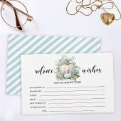 ブルーリトルカボチャ赤ちゃんシャワーアドバイスウィッシュカード 便箋