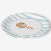 ブルーリトルカンプキンファースト誕生日プレート ペーパープレート (アングル)