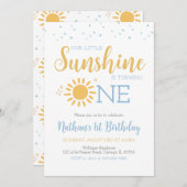 ブルーリトルサンシャイン誕生日 招待状 (正面/裏面)