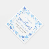 ブルーリトルスウィートバレンタインデーベビーシャワー スタンダードランチョンナプキン (角)