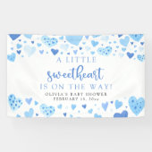 ブルーリトルスウィートバレンタインデーベビーシャワー 横断幕 (横)