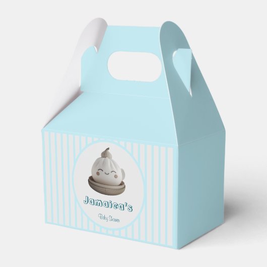 ブルーリトルダンプリング赤ちゃんシャワーお気に入りボックス フェイバーボックス (正面サイド)