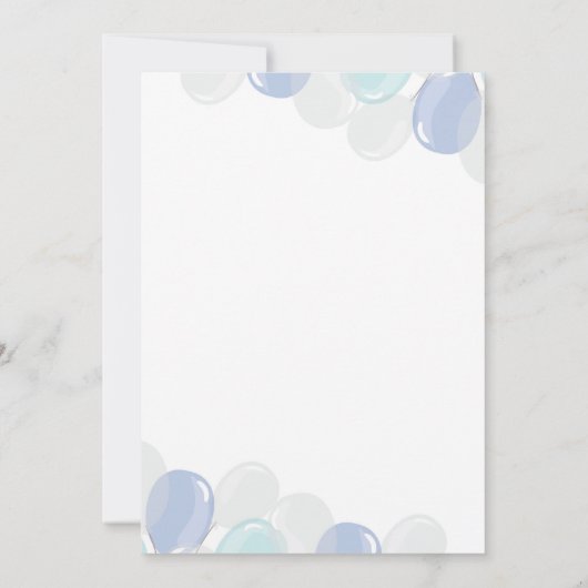 ブルーリトルテディベアベビーシャワー招待状 招待状 (裏面)