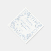 ブルーリトルバタフライエレガント男の赤ちゃんシャワー スタンダードカクテルナプキン (角)