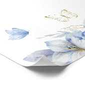 ブルーリトルバタフライボーイ赤ちゃんシャワーメニュー ポスター (角)