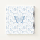 ブルーリトルバタフライ男の赤ちゃんシャワーゲストブック ノートブック (裏面)