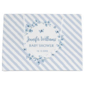 ブルーリトルバタフライ男の赤ちゃんシャワー抱き枕 ラージペーパーバッグ (正面)