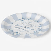 ブルーリトルバタフライ男の赤ちゃんシャワー紙プレート ペーパープレート (アングル)